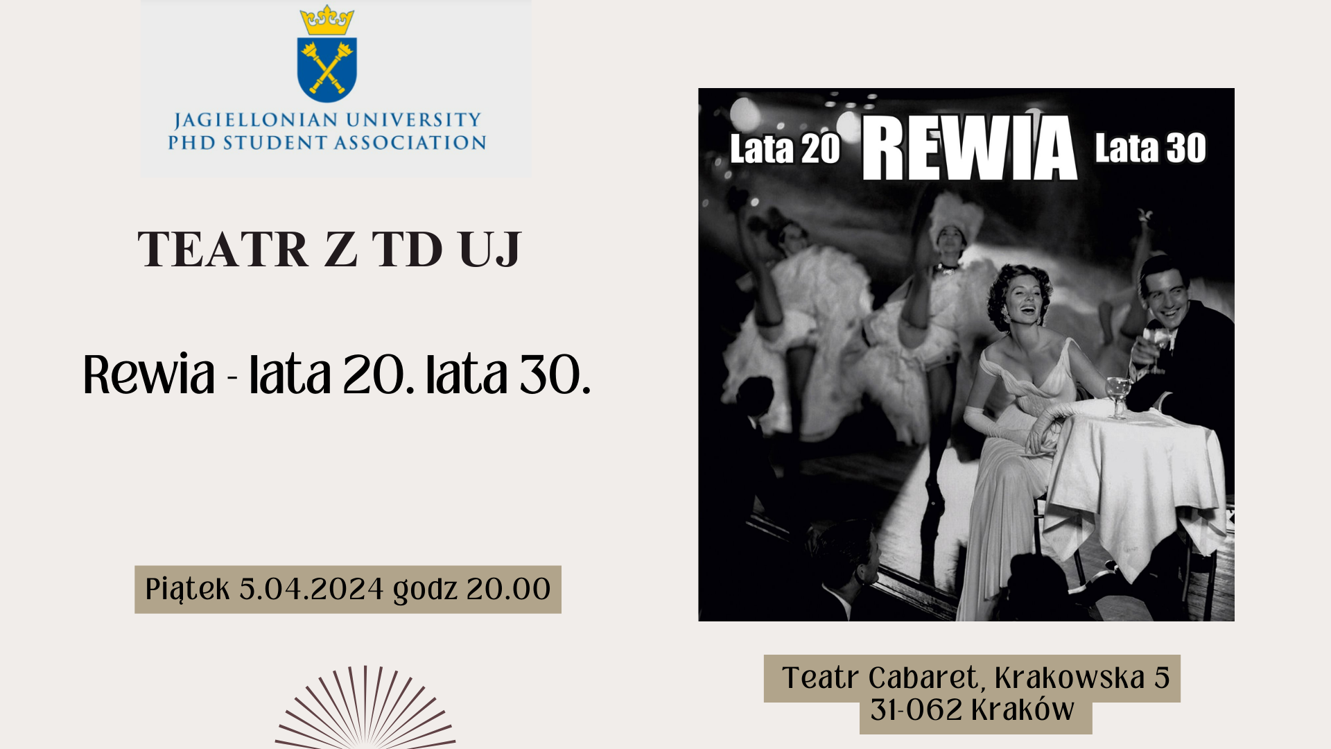 "Lata 20., lata 30." - rewia z TD UJ! / "The 1920s, 1930s" - revue with TD UJ!