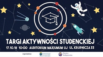 Samorząd Studentów UJ i Piwnica Kołłątajowska mają przyjemności zaprosić wszystkich studentów (i nie tylko) na I Targi Aktywności Studenckiej UJ!